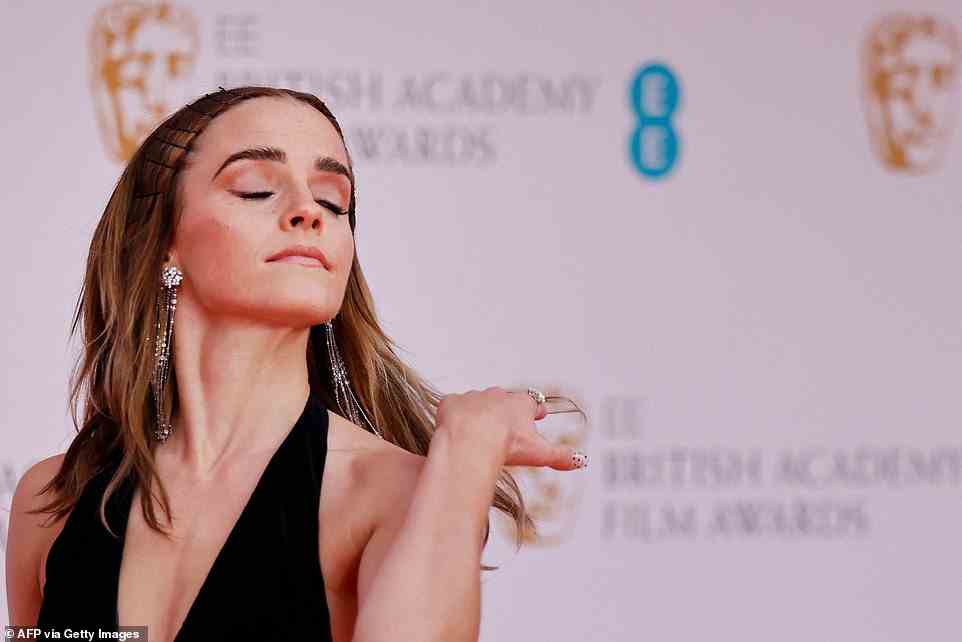 Dig: Viewers at home saw the comment as a jibe at the Harry Potter creator, and took to Twitter to praise the actress (pictured on the red carpet)