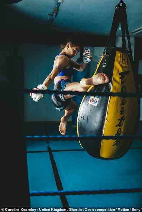 You can almost hear the impact of the Muay Thai boxer's kick in this photo as it strikes the battered punching bag. Caroline Kearsley from the United Kingdom is to thank for this striking photo of WBC England Muay Thai Champion Amber Kitchen, which was shortlisted in the Motion category