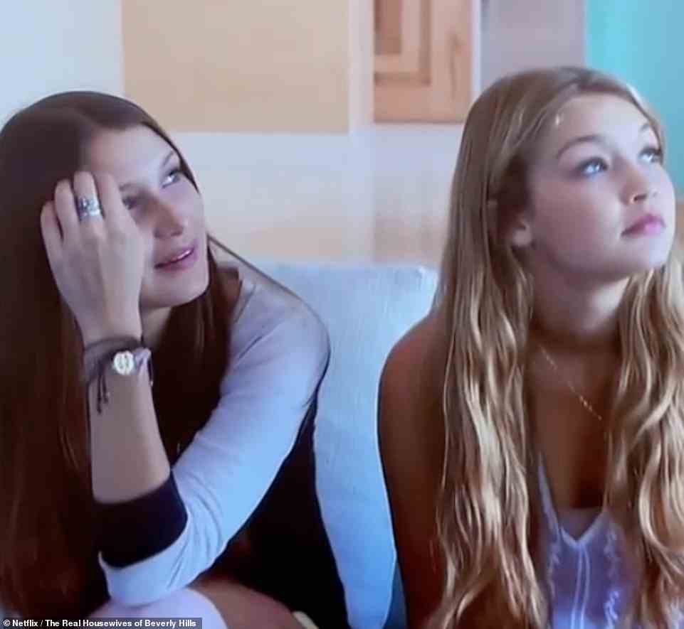Rückblick: Bella und Gigi Hadid sahen ganz anders aus als ihre glamourösen Instagram-Aufnahmen in früheren Folgen von The Real Housewives of Beverly Hills, die 2012 gedreht wurden
