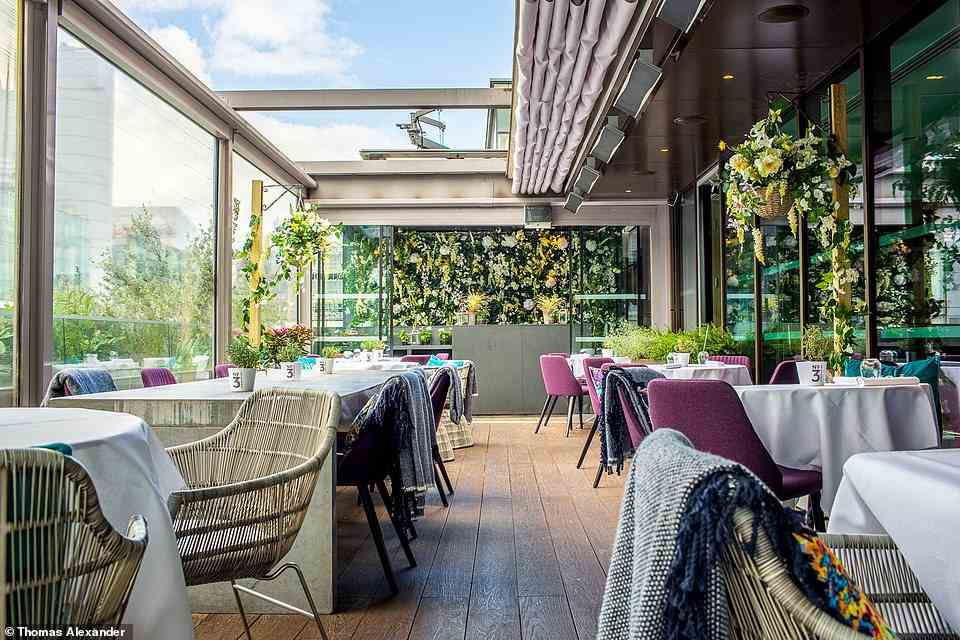 South Place Hotel is home to a Michelin-starred restaurant with a terrace, pictured