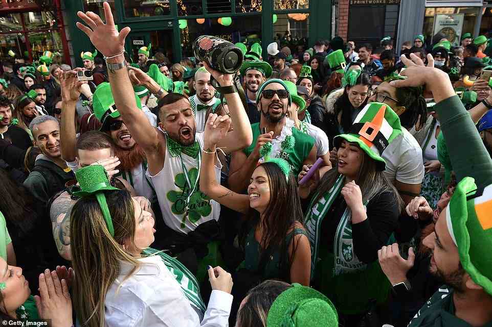 Thousands of people donned St Patrick's Day themed clothing as they took to the streets after a two year hiatus on the parade