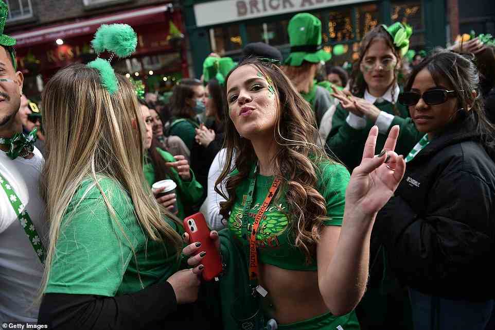 Joyful spectators donned green outfits, shamrocks, Irish flags, and leprechaun costumes as they took to the streets to celebrate in Ireland