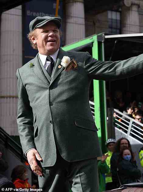 US-Irish actor, musician and producer Reilly, who was the international guest of honour at the St Patrick's Day Parade in Dublin, was spotted waving to crowds at the event today
