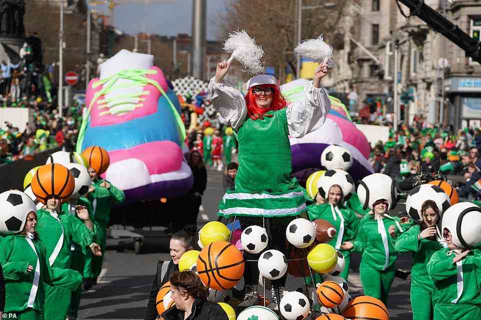 Performers at the St Patrick's Day Parade in Dublin were watched by crowds of thousands of revellers to celebrate the annual day