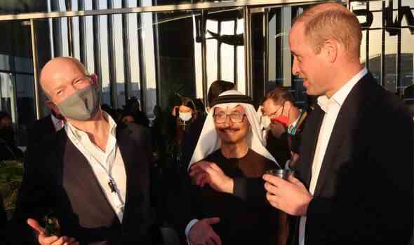 William Hague, Chef von DP World, mit Sultan Ahmed bin Sulayem und Prinz William