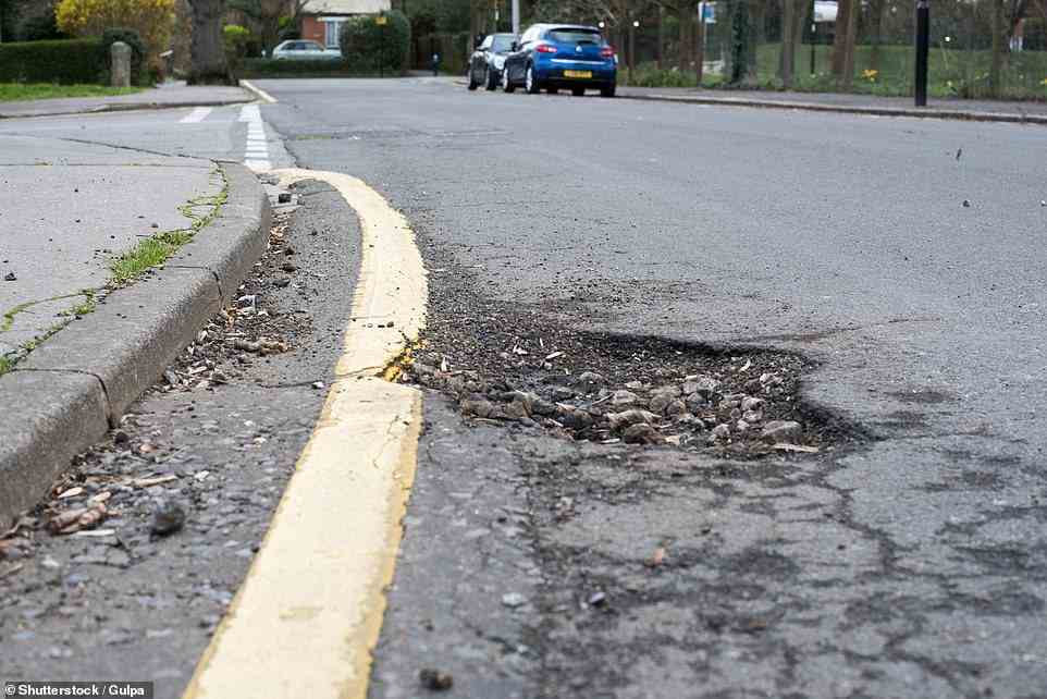 Experts recommend ensuring tyres are inflated correctly to mitigate some of the damage a pothole like this can do to your car