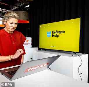Maxima verbrachte den Vormittag damit, an der Einführung von „Refugee Help“ teilzunehmen, einer Online-Plattform, die ukrainischen Flüchtlingen hilft, in den Niederlanden Zuflucht zu finden