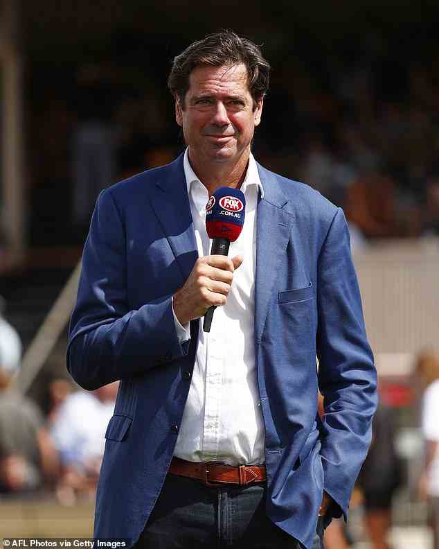 AFL boss Gil McLachlan (pictured) condemned the statements Morris made on Friday afternoon, describing them as 'clearly unacceptable'