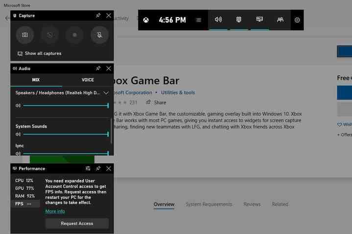 Bild der Microsoft Game Bar
