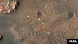Dieses kommentierte Bild zeigt die mehreren Flüge – und zwei verschiedene Wege –, die der Ingenuity Mars Helicopter der NASA auf seiner Reise zum Delta-Flusssystem des Jezero-Kraters unternehmen könnte.  (Bildnachweis: NASA/JPL-Caltech/Universität von Arizona/USGS)