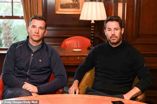 The Ukrainian legend (left) sat down with his close friend, Sportsmail's Jamie Redknapp