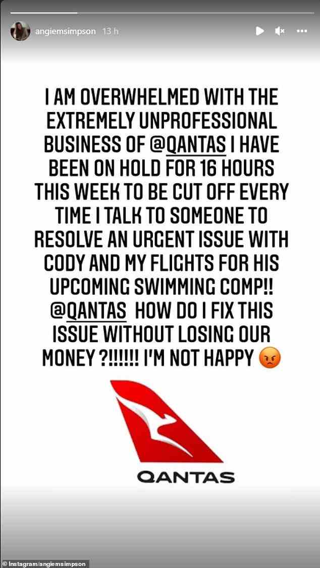Wut: „Ich bin überwältigt von dem extrem unprofessionellen Geschäft von Qantas“, schrieb sie
