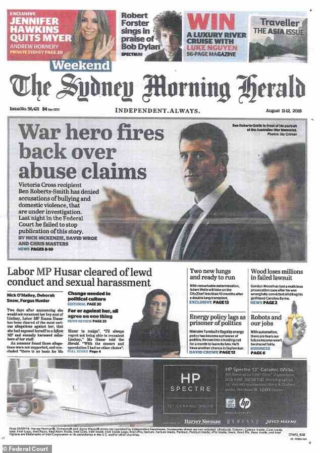 Ben Roberts-Smith is suing three newspapers including The Sydney Morning Herald over claims he is a war criminal, bullied comrades and punched a woman in the face