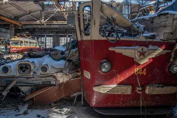 Crushed trams.