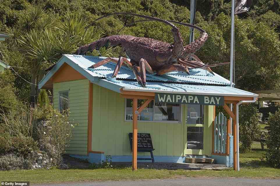 A crayfish restaurant in Waipapa Bay, which is nestled along the South Island's east coast, right above Kaikoura