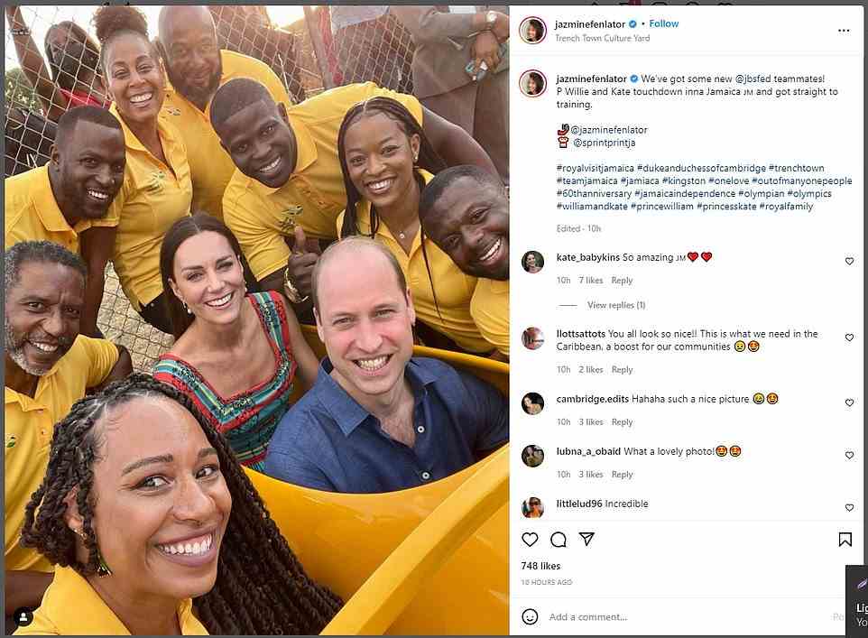 And this was the result, with the Jamaican bobsleigh stars describing the Cambridges as their 'new teammates'