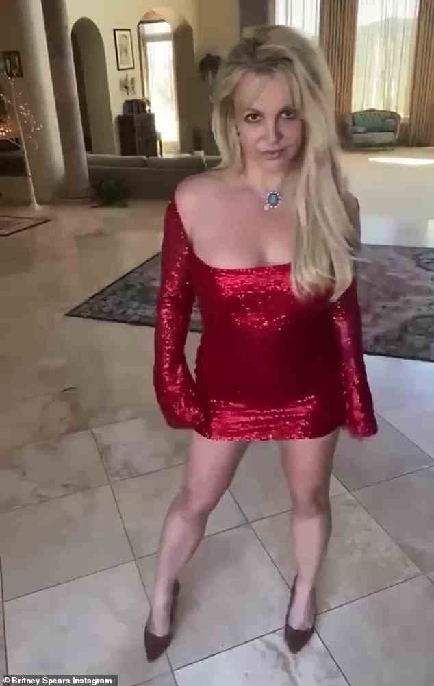 Working on herself: Britney Spears revealed in a rambling Instagram post on Thursday that she had considered getting a 'boob job' recently after losing weight