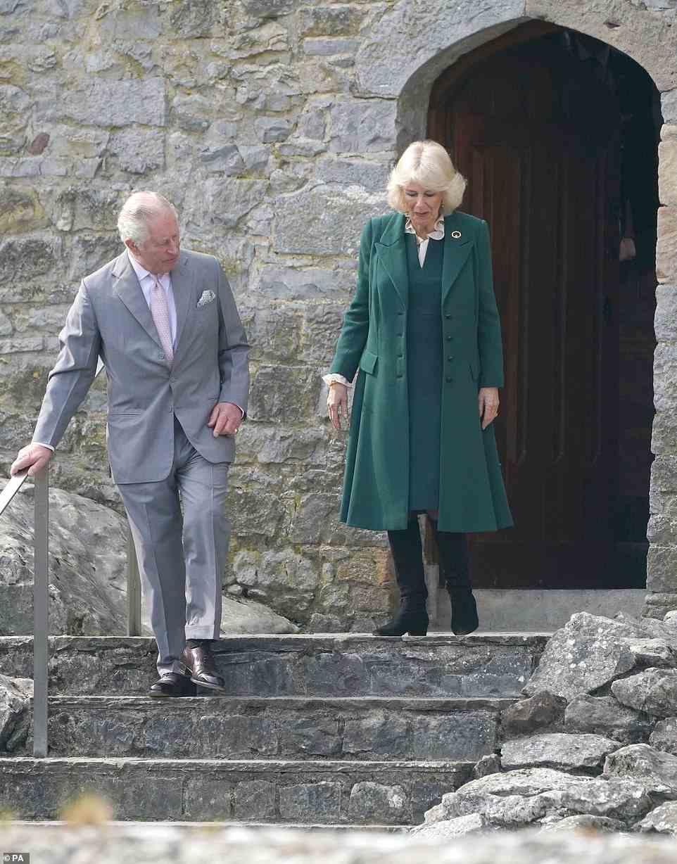 The Prince of Wales and the Duchess of Cornwall took a walk around Cahir Castle during their whirlwind visit