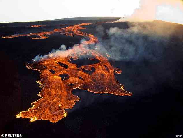 Insbesondere der größte Eisvulkan, bekannt als Wright Mons, ist etwa so groß wie Hawaiis Mauna Loa – einer der größten Vulkane der Erde (im Bild).