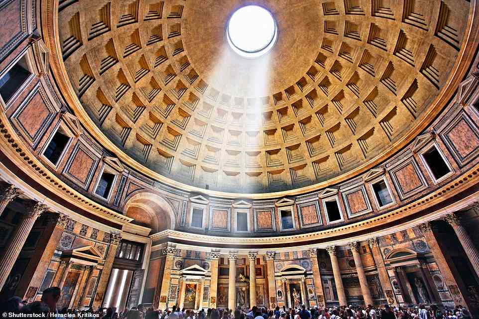 Culture: Inside the Pantheon (pictured), the domed temple where Raphael was buried in 1520, aged just 37
