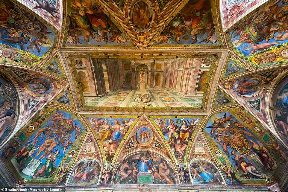 Raphael's ceiling in the Vatican Museum's Room of Constantine (formerly part of the papal palace). 'Room after room displays his super-sized frescoes,' says Deirdre