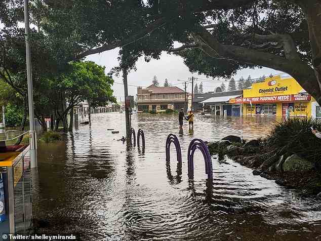 In welcome news for Byron Bay, (pictured) heavy rain is set to ease on Thursday after the area was pounded the area with 300mm in just 24 hours