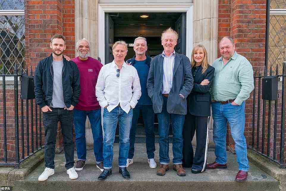 Revival: The Full Monty is being revived as a Disney+ TV series, 25 years after the original film (left to right - Wim Snape, Paul Barber, Robert Carlyle, Hugo Speer, Steve Huison, Lesley Sharp and Mark Addy)