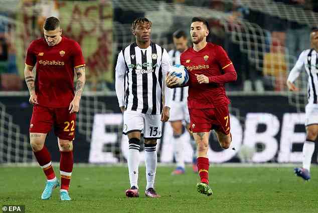 Lorenzo Pellegrini schoss eine Nachspielzeitstrafe nach Hause, um Roma ein Unentschieden gegen Udinese zu bescheren