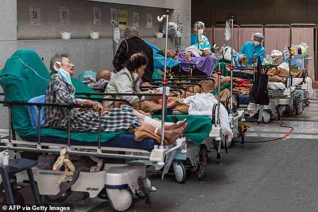 Während Wissenschaftler darüber nachdenken, was wir in den letzten Jahren der Pandemie richtig und falsch gemacht haben, zeichnet sich aus Hongkong eine heilsame Lektion ab.  Im Bild: Überfüllte Betten im Princess Margaret Hospital in Hongkong