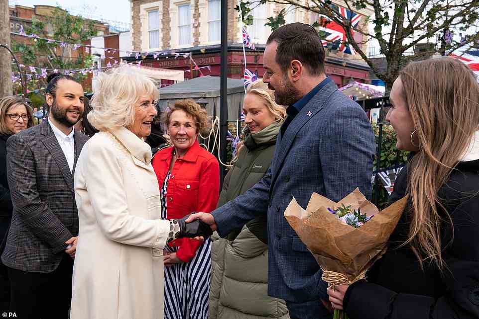 A distant relation? Danny Dyer told the Duchess of Cornwall he is 147,000 (in line) to the throne when they met and shook hands