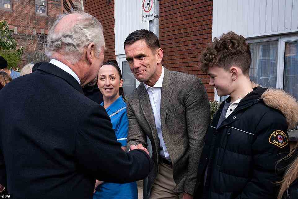Scott Maslen, who plays Jack Branning on the show, vigorously shook the hand of the Prince of Wales