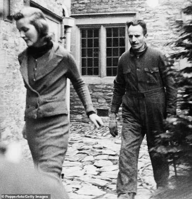 The couple returning to the Shaven Crown Hotel in Shipton-under-Wychwood, Oxfordshire, where they are living under house arrest on 13 December 1943
