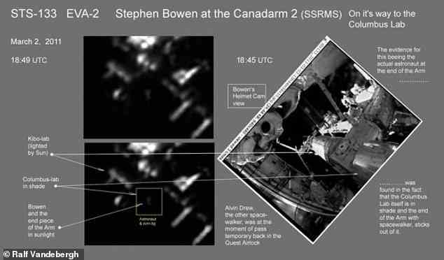 Obwohl angenommen wird, dass Voltmers Bild das erste bodengestützte Bild von zwei ISS-Astronauten bei einem Weltraumspaziergang ist, hat der Amateurfotograf Ralph Vandebergh 2011 auch Bilder des amerikanischen Astronauten Steve Bowen während eines Weltraumspaziergangs aufgenommen (im Bild).