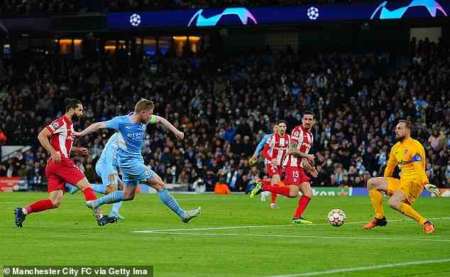 Kevin De Bruyne traf in der 70. Minute für City im Viertelfinale der Champions League