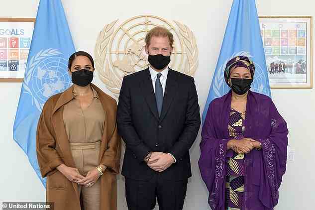 Das Paar traf sich im vergangenen September in New York mit der stellvertretenden UN-Generalsekretärin Amina Mohammed