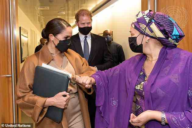 Meghan begrüßte die stellvertretende Generalsekretärin Amina Mohammed im vergangenen September in New York