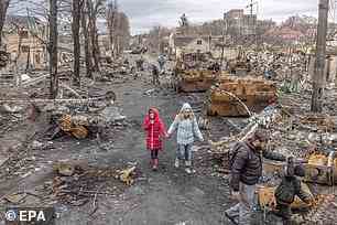 Russian president Vladimir Putin personally gave the order to invade Ukraine on February 24, unleashing an all-around attack on the country. Destruction throughout Ukraine is pictured
