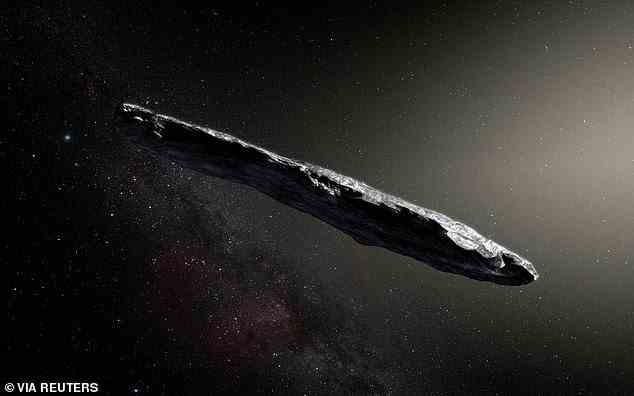 Diese künstlerische Darstellung zeigt Oumuamua, das 2017 entdeckt wurde. Bisher war es als erstes bekanntes interstellares Objekt bekannt, das unser Sonnensystem besuchte