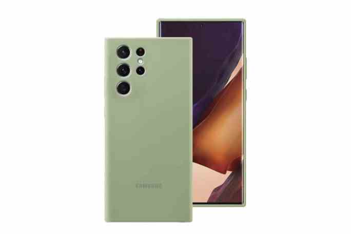 Offizielle Samsung Silikonhülle Olivgrüne Hülle - Für Samsung Galaxy S22 Ultra.