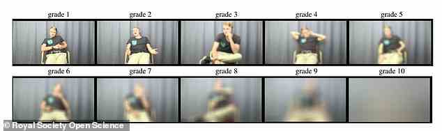Die Forscher änderten schrittweise die Sichtbarkeit der Videoverbindung zwischen den Teilnehmern, von klar (Grad 1) bis unverständlich