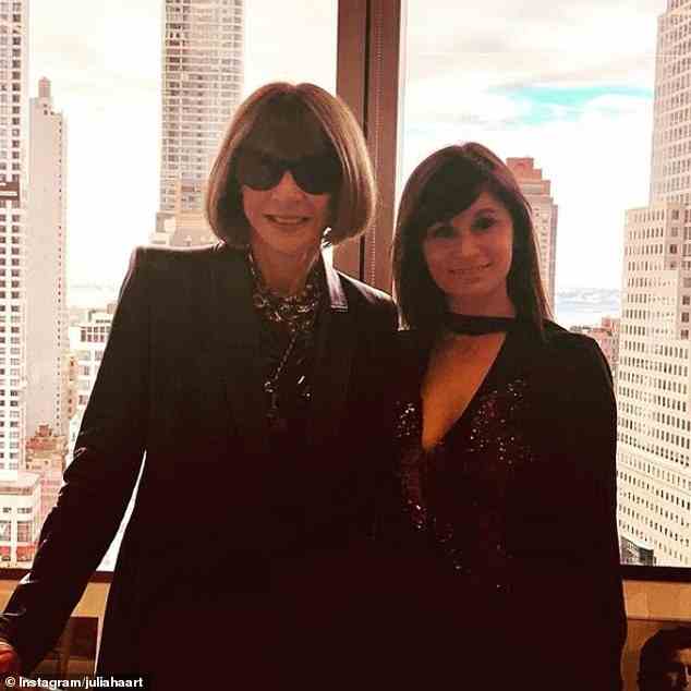 Haart has become a big name in the fashion world and in 2017, she designed Met Gala dresses for Jenner and Mary J. Blige. She is pictured with Met Gala chair Anna Wintour