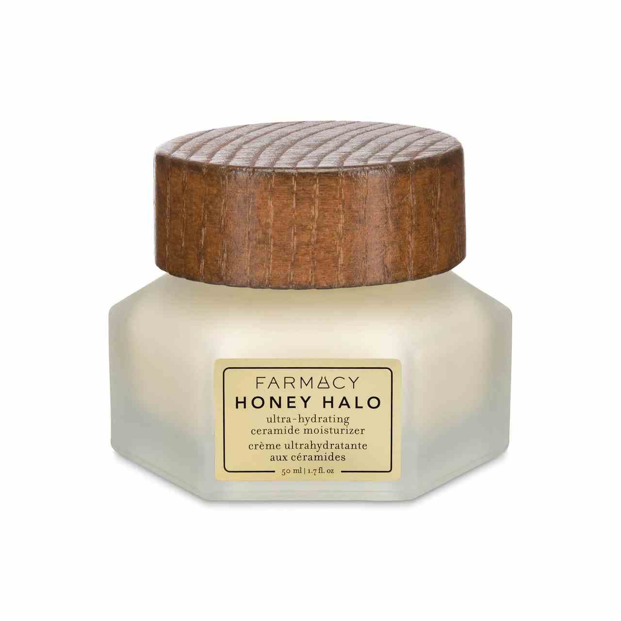 Farmacy Honey Halo Ultra-Hydrating Ceramide Moisturizer auf weißem Hintergrund