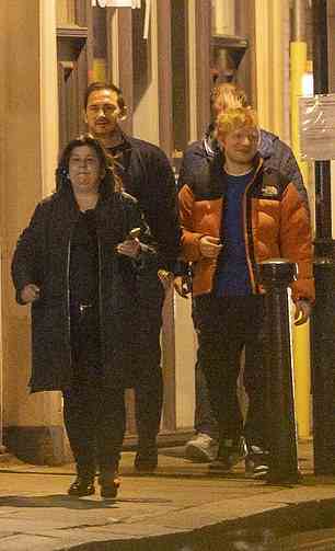 Group: Ed and Frank were seen leaving the pub in Chelsea with two other people as they chatted