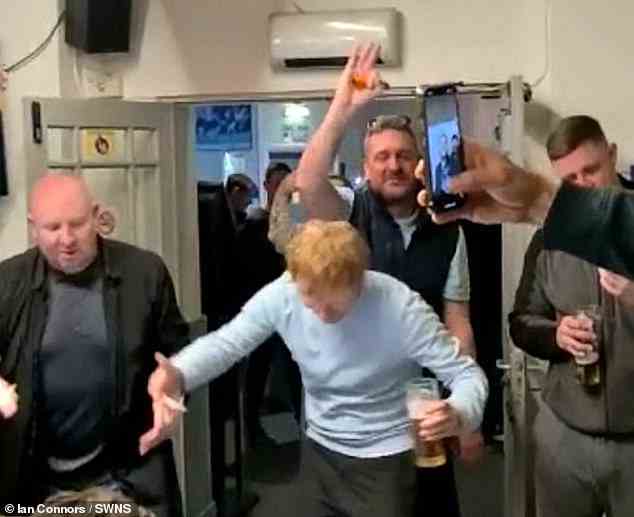 Loving life: Ed, who is said to have a net worth of £153 million, treated himself to drinks at the in The Roost Pub in Small Heath, where you can get four pints for £8