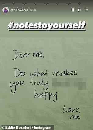 Rant: One note read: 'Dear me, Do what makes you truly f**king happy. Love, me'