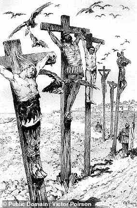 Im Bild: Eine Illustration aus dem 19. Jahrhundert, in der Rebellen 283 v. Chr. von den Karthagern gekreuzigt wurden