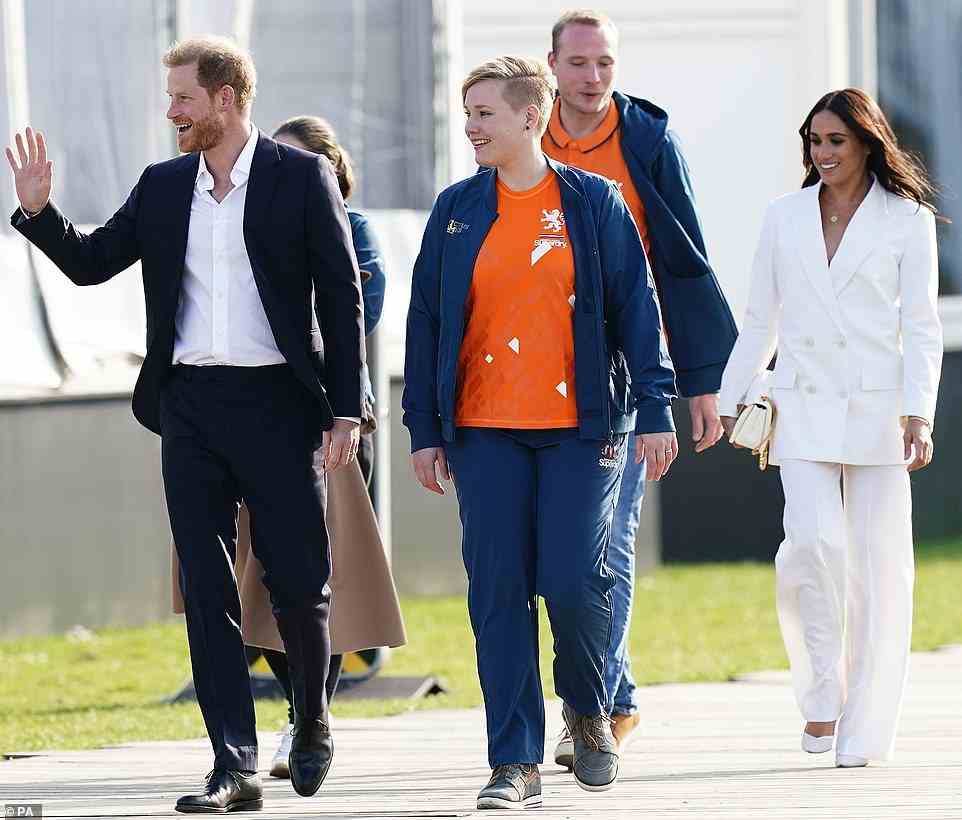Harry and Meghan arrive at the Sportcampus Zuiderpark, The Hague, Netherlands, ahead of the Invictus Games 2022
