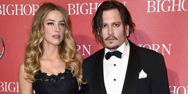 Amber Heard und Johnny Depp kommen 2016 zur 27. jährlichen Preisgala des Palm Springs International Film Festival.