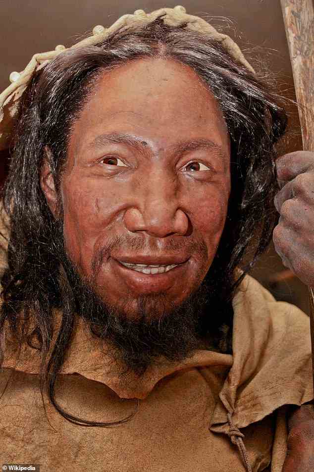 Neanderthals favoured the Mediterranean climate and temperate forests, whereas Homo sapiens (artist's impression pictured) flourished in desert, savannah, tropical rainforests, taiga and tundra environments