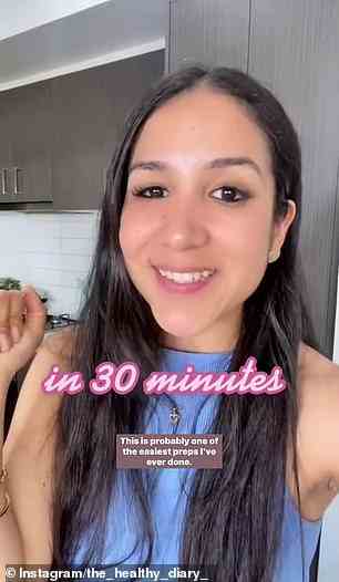 In einem kürzlich erschienenen Instagram-Video teilte sie mit, wie man Mahlzeiten in nur 30 Minuten zubereitet
